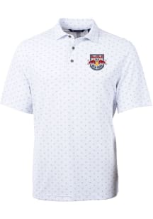 Cutter and Buck New York Red Bulls Mens White Virtue Eco Pique Tile Short Sleeve Polo