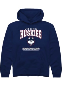 Summit Sportswear UConn Huskies Youth Navy Blue Women's Cross Country Long Sleeve Hoodie