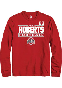 Nate Roberts  Ohio State Buckeyes Red Rally Football NIL Stacked Box Long Sleeve T Shirt
