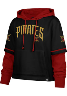 47 Pittsburgh Pirates Womens Black City Connect Trifecta Cropped Shortstop Hooded Sweatshirt