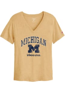 Michigan Wolverines Womens Gold Intramural Short Sleeve T-Shirt