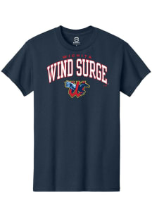 Summit Sportswear Wichita Wind Surge Navy Blue Arch Mascot Short Sleeve T Shirt