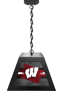 Wisconsin Badgers Pendant Black Billiard Lamp