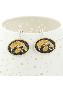 Iowa Hawkeyes Crystal Logo Womens Earrings