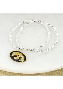 Iowa Hawkeyes Crystal Logo Stretch Womens Bracelet