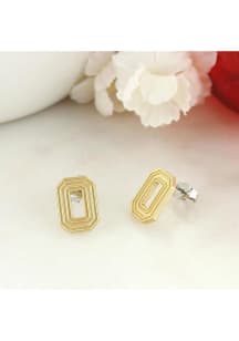 Ohio State Buckeyes Matte Gold Logo Stud Womens Earrings