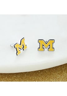 Michigan Wolverines Enamel Logo Design Womens Earrings