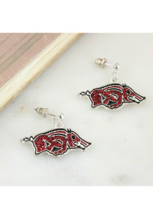 Arkansas Razorbacks Crystal Logo Womens Earrings