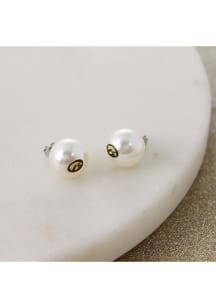 Iowa Hawkeyes Logo Pearl Stud Womens Earrings