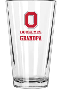 Ohio State Buckeyes Grandpa 16 oz Pint Glass - White