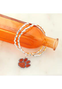 Clemson Tigers Crystal Logo Stretch Womens Bracelet