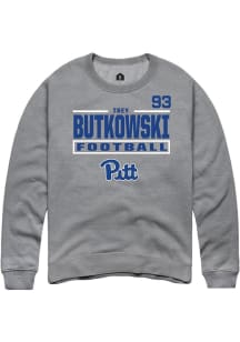 Trey Butkowski Pitt Panthers Mens Graphite Football NIL Stacked Box Player Crew