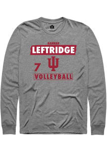 Hannah Leftridge Indiana Hoosiers Grey NIL Striped Long Sleeve Player T Shirt