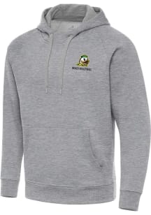 Antigua Oregon Ducks Mens Grey Heather Victory Volleyball Long Sleeve Hoodie
