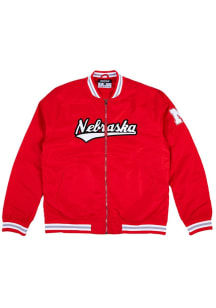 Charlie Hustle Nebraska Cornhuskers Mens Red Script Varsity Light Weight Jacket