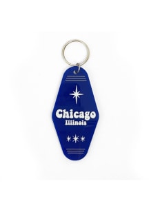 Chicago Retro Style Keychain - Blue