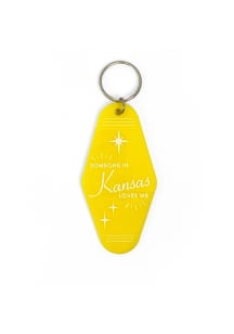 Kansas Someone in?Loves Me Keychain - Yellow