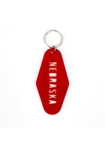 Nebraska Cut Acrylic Keychain - Red