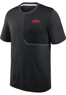 Nike Arkansas Razorbacks Black Dri-Fit Coach Short Sleeve T Shirt