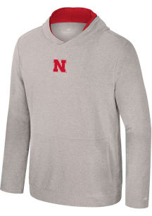 Colosseum Nebraska Cornhuskers Mens Grey Cicero Long Sleeve Lightweight Hoodie