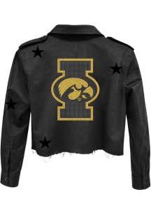 Iowa Hawkeyes Womens Black Block Shacket Shacket Light Weight Jacket