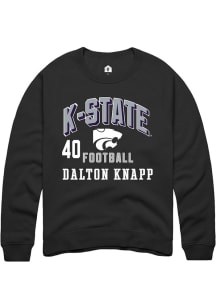 Dalton Knapp K-State Wildcats Mens Black Football NIL Arch Logo Player Crew