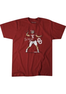 Baker Mayfield Oklahoma Sooners Crimson Football Football Caricature Short Sleeve Fashion Player T..