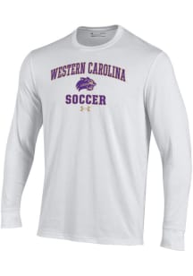 Under Armour Western Carolina White Soccer Performance Long Sleeve T Shirt