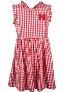 Nebraska Cornhuskers Baby Girls Red Primary logo Short Sleeve Dress