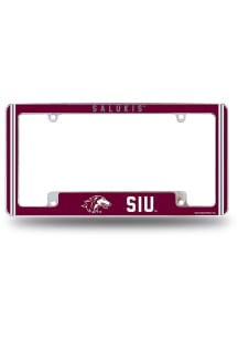 Southern Illinois Salukis Classic All Over Chrome License Plate Frame - White