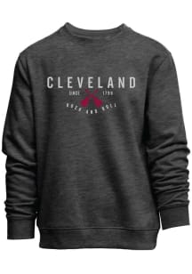 Cleveland Mens Charcoal Embroidery Long Sleeve Crew Sweatshirt