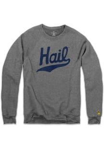 The Mitten State Michigan Wolverines Mens Grey Vintage Hail Long Sleeve Crew Sweatshirt