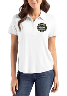 Cutter and Buck Michigan Wolverines Womens White 2026 MBB Champions Coastline Eco Short Sleeve Pol..