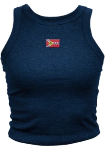 Where I’m From St Louis Womens Navy Blue Embroidered flag Tank Top