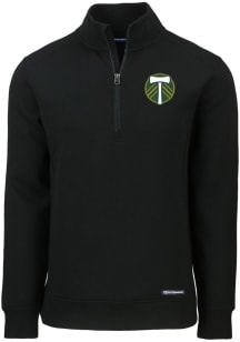 Cutter and Buck Portland Timbers Mens Black Roam Long Sleeve Qtr Zip Pullover