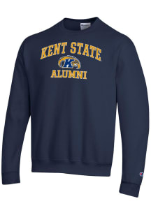 Champion Kent State Golden Flashes Mens Navy Blue Mascot Alumni Powerblend Long Sleeve Crew Sweats..