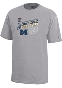 Champion Michigan Wolverines Youth Grey MBB Final Four 2026 Core Short Sleeve T-Shirt