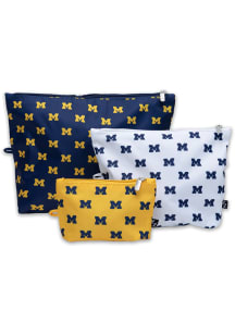 Michigan Wolverines Blue 3pk Pouch set Tote