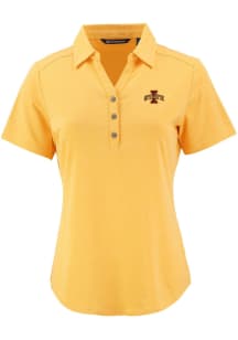 Cutter and Buck Iowa State Cyclones Womens Yellow Forge Eco Polo Short Sleeve Polo Shirt