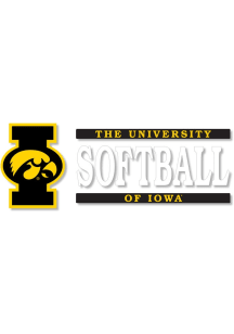 Iowa Hawkeyes 6x2 Softball Auto Decal - Gold