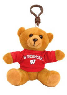 Wisconsin Badgers Bear Plush Keychain - Red