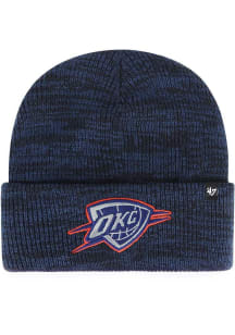 47 Oklahoma City Thunder Navy Blue Brain Freeze Cuff Mens Knit Hat