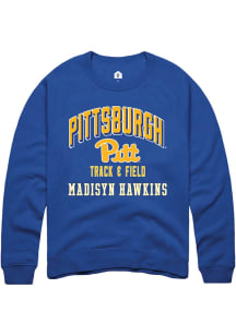 Madisyn Hawkins Pitt Panthers Mens Blue NIL Arch Logo Player Crew