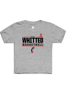 Paige Whitted Cincinnati Bearcats Youth Grey NIL Stacked Box Player Tee