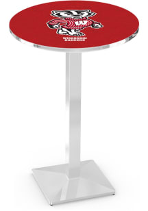 Wisconsin Badgers Mascot Chrome Square Base Pub Table