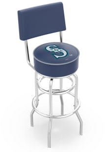 Seattle Mariners Double-Ring Swivel with Back Pub Stool - Silver