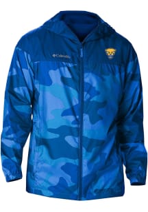 Columbia Pitt Panthers Mens Blue Heat Seal Camo Flash Challenger Light Weight Jacket