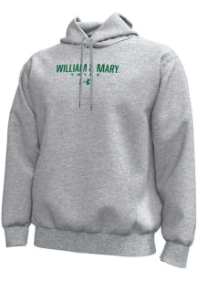 Under Armour William & Mary Tribe Mens Grey Stacked Short Icon Long Sleeve Hoodie