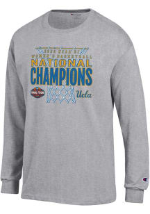 Champion UCLA Bruins Grey WBB National Champs 2026 Jersey Long Sleeve T Shirt