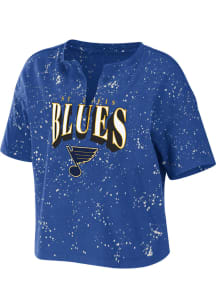 WEAR by Erin Andrews St Louis Blues Womens Blue Bleach Short Sleeve T-Shirt